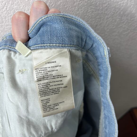 L'AGENCE Sada High Rise Slim Fit Cropped Light Wash Jeans Size 31 - Picture 5 of 9